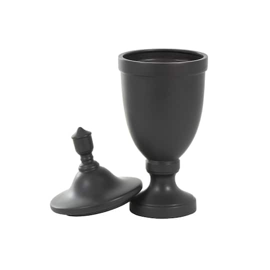 Ceramic Fluted Urn-Shaped Living Room Decorative Jar with Lid